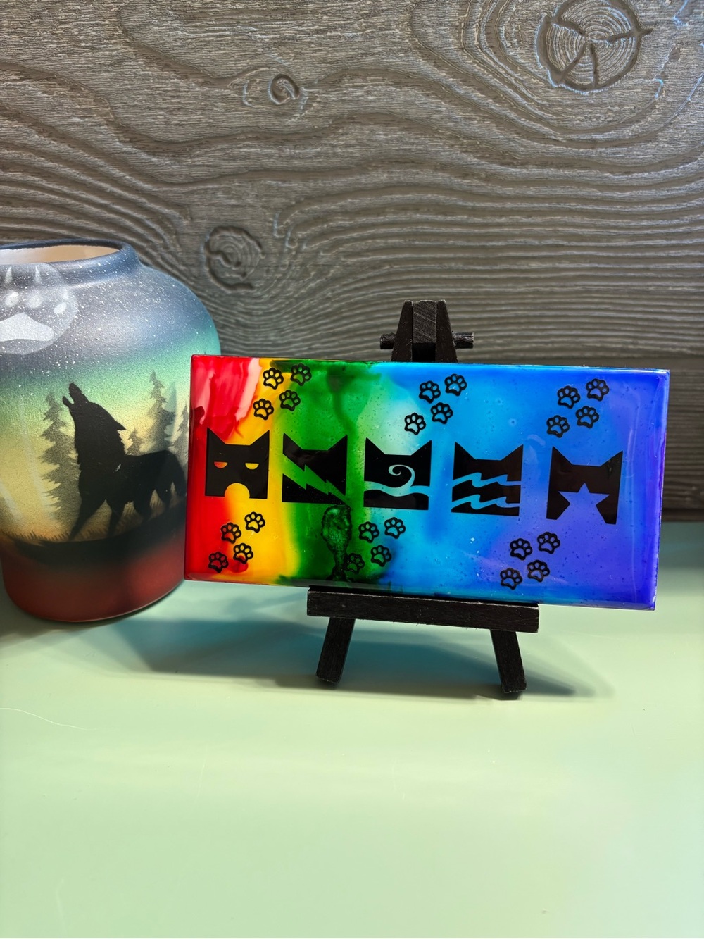 Rainbow Warrior Cats Clans Decorative Ceramic Tile Art